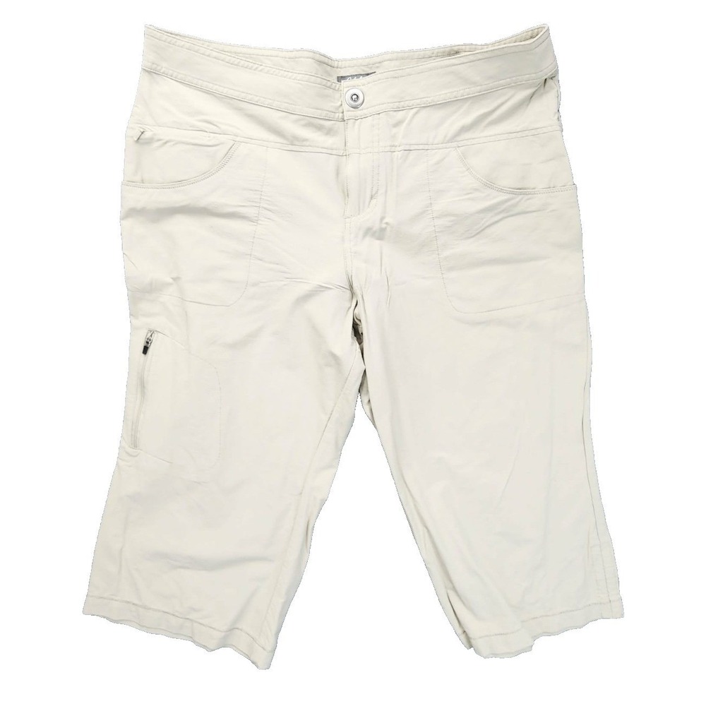 Cabela's Womens Size 12 Tan Capri Pants Hiking Outdoor Utility Cargo Cropped